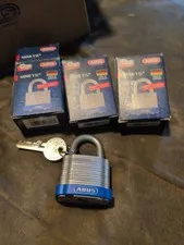 ABUS 41/40 1  1/2" Laminated Steel Padlock germany  Industrl Grad  New 3 Pcs Set