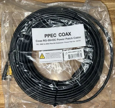 75'  PAN PACIFIC  COAX RG-59+DC  POWER PATCH CABLE