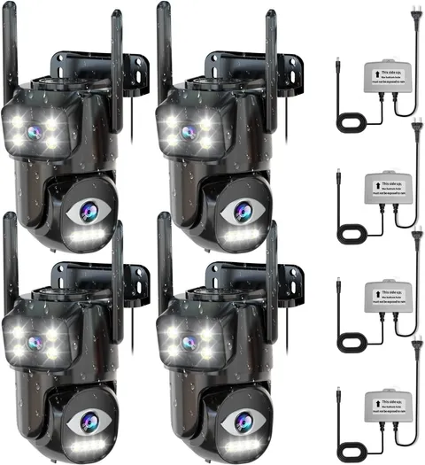 Dual Lens WiFi Security Camera Outdoor 5G 2.4G PTZ Auto Tracking