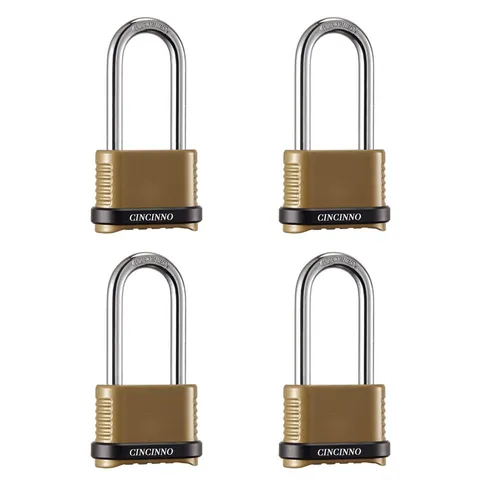 CINCINNO Heavy Duty Combination Lock, 4-Digit Combo Lock with Long