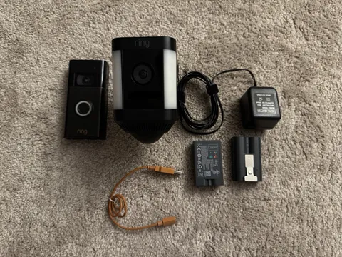 Ring Spotlight Camera & Ring Doorbell With 2 Batteries