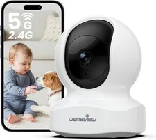 Indoor/Baby/Pet Camera with Phone App, 5G&2.4G Wi-Fi, Q5 5MP White