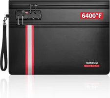 Fireproof Document Bag,6400℉ Upgraded Material Fireproof Water Resistant Money B