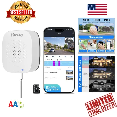 4MP 2.5K Window Camera AI Human Vehicle Detection Night Vision 120° WiFi