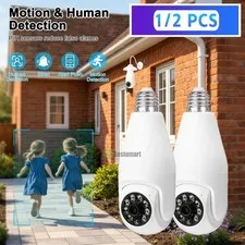 WiFi 2K Wireless Security Camera 360° 5G Night Home SmartCam E27 Light Camera