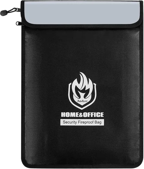 Upgraded Two Pockets Fireproof Document Bag ,  15”X 11”Waterproof