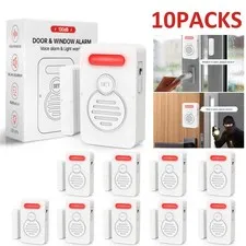 Refrigerator Alarm Wireless Doorbell Sensor 3-Level Volume Voice Window Alert×10