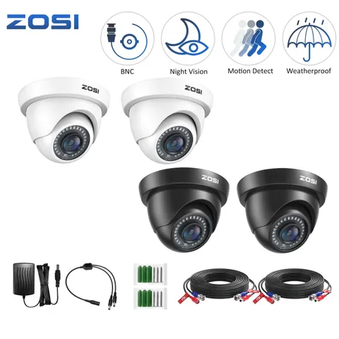 ZOSI 2 Pack 1080p Security CCTV Dome Camera 80ft Night Vision 24/7 Record IR-Cut
