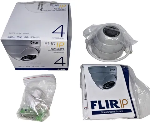 Flir IP N243VW4 Quad HD WDR Fixed Vandal Dome Camera 4MP 100° FOV PoE - UNTESTED