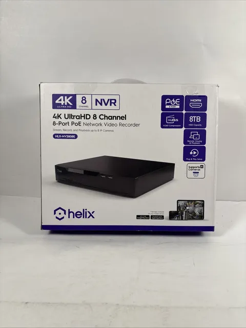 Helix 4K 8CH AI NVR (8-Port PoE), Smart NVR, Human Detection