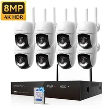 PTZ Security Camera System Outdoor Wireless Audio Wifi Home CCTV 8MP 10CH NVR 2T