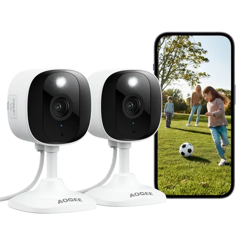 2K Cameras for Home Security, Indoor/Outdoor, Full Color, C1 2Pack