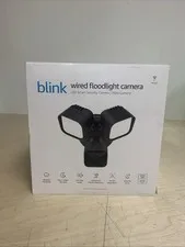 Blink Wired Outdoor Floodlight Camera Black LED Smart Security Cam 2600 Lumens