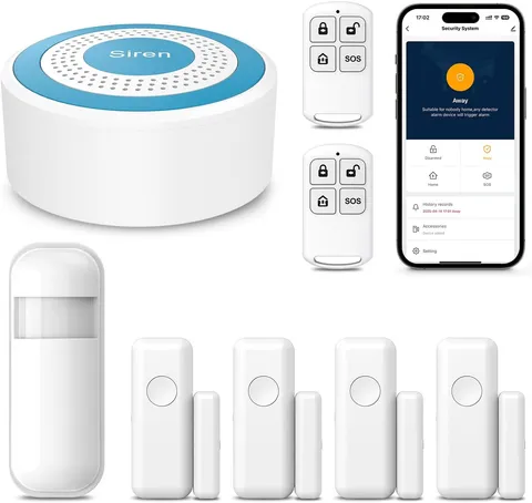 Wireless Alarm System for Home Security,Diy Wifi Alarm Siren Systems,8-Piece Kit