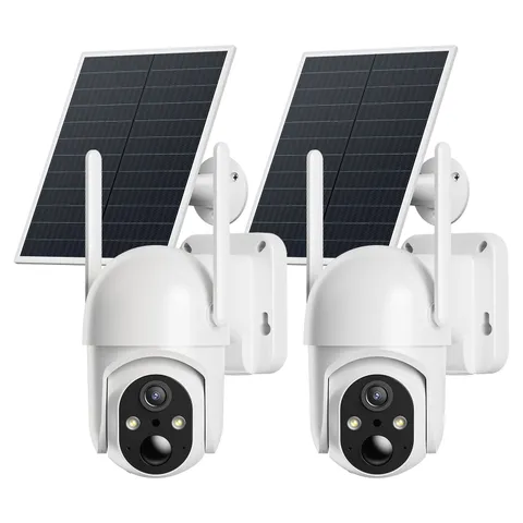 4G LTE Solar Security Camera with 360° Live View & Night Vision | 2 Pack