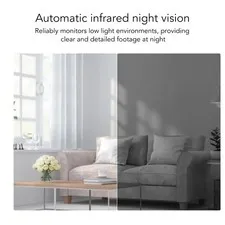 (White) Indoor Security Camera Pet Monitor Built In Hotspot Wide Angle