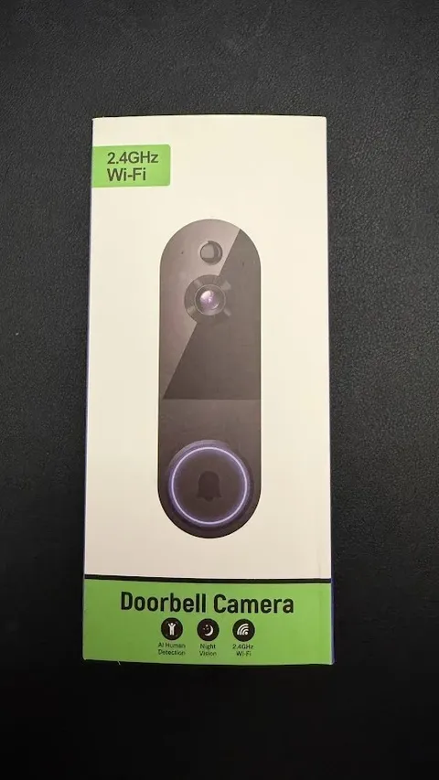 Camtro T52 Wireless Video Doorbell Camera Linen AI Human Detection Night Vision
