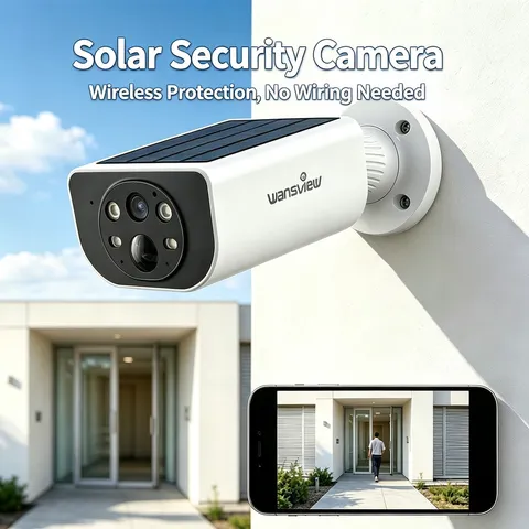 Wansview 2K Solar Security Cameras Wireless Outdoor WiFi Night Vision PIR Alarm