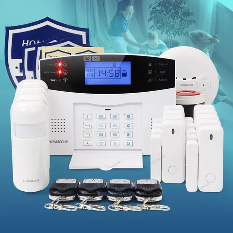 HOMSECUR Wireless &wired WIFI 4G Burglar Intruder Alarm System SOS Intercom