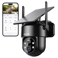 2K 2.4g WiFi Security Cameras Wireless Outdoor, 360° View Solar Cameras for H...