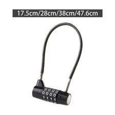 Cable Lock 4 Digit Combination Padlock Practical Wear Resistant Security