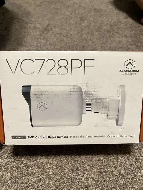 Alarm.com VC728PF Pro Series 4MP Varifocal Bullet Security Camera White
