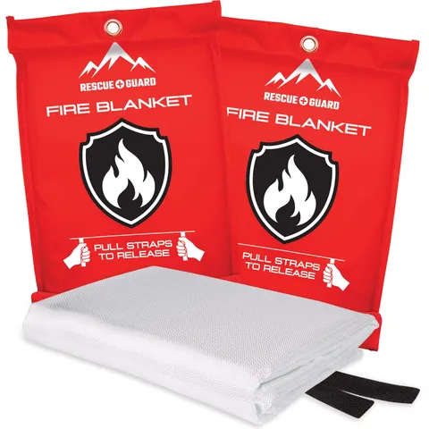 Fire Blanket 2 Pack 40”x40” - Fire Blankets Emergency for Home and Kitchen - ...