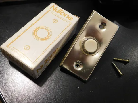 NuTone PB-6L Pushbutton Vintage Door Bell Button Gold Anodized **NEW**