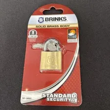 Brinks Solid Brass Body Key Lock  1300 lb Cut & Weather  Resistant 16130001