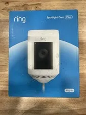 Ring Spotlight Cam Plus Plug-In White  Outdoor Security Camera Brand New