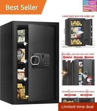 5.1 Cuft Large Home Safe Fireproof Waterproof, Anti-Theft Fireproof Safe Box ...