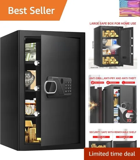 5.1 Cuft Large Home Safe Fireproof Waterproof, Anti-Theft Fireproof Safe Box ...