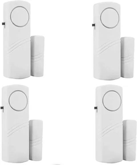 4 Pack Door Window Alarm, Magnetic Burglar Alert Sensor, Loud Door Alarms for Ki