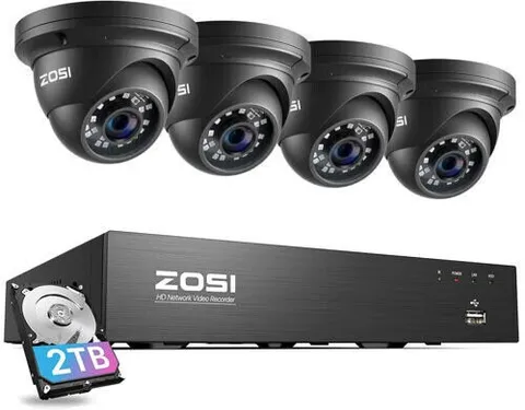 ZOSI 8 Channel 4K PoE Home Security 5MP IP Camera System Audio Motion Detect 2TB