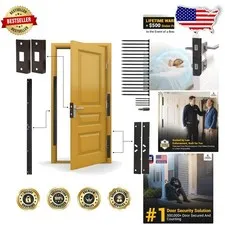 Heavy Duty Door Armor MAX Kit | Aged Bronze Steel Jamb Hinge Lock Reinforcement