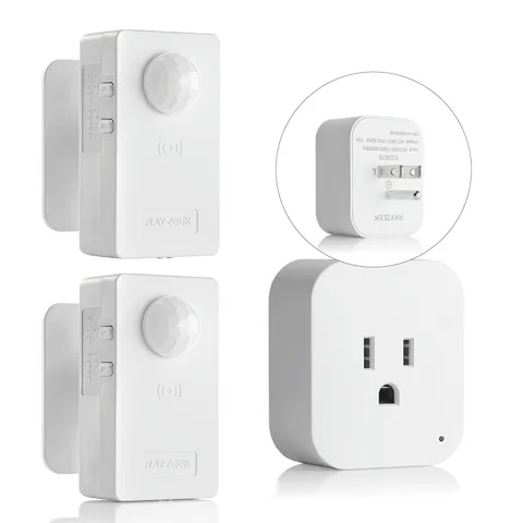 Wireless Motion Sensor Control Outlet Light Sensor 2 PIR Switch 10A/1100W