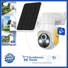 Outdoor 4G LTE Security Camera Wireless Solar Powered 360° Pan Tilt Night Vision