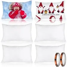 Breling 6 Pcs Sublimation Pillow Case Custom Blank Cushion Covers Bulk, Heat ...
