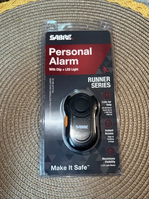 SABRE Personal Self-Defense Safety Alarm on Key Ring with LOUD Dual Alarm