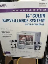 Sylvania 14” Color Surveillance System Up To 4 Cameras Quad Observation System 