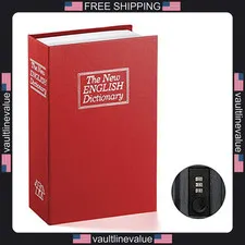 Jssmst Book Safe with Combination Lock 9.5x6.2x2.2 inch Home Office Metal Safe