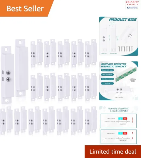 Reed Switch Door Alarm Sensors 20 Count Surface Mounted with Easy Installation