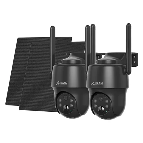 2Pack 4G LTE Cellular Solar Battery Security Camera Outdoor Wireless 2 Way Audio