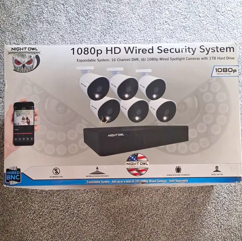 Night Owl 1080p Wired BNC CCTV 16CH DVR 6-Cam 1TB Spotlight Human Detect