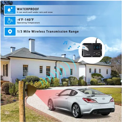 Weatherproof Driveway Alert with Rechargeable Battery