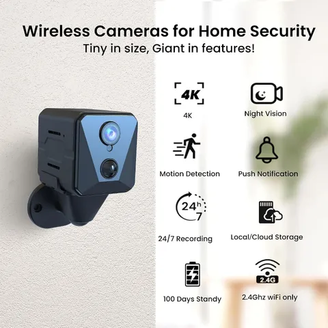 4K HD Security Camera with Night Vision WiFi 100 Days Battery Life
