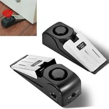 Portable Door Stop Alarm 120dB Security Wedge Travel Home Dorm Safety.