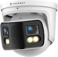 Dual-Lens 4K (8MP) Outdoor Security POE Camera, 2 X 4MP Lenses Poe AI Turret IP