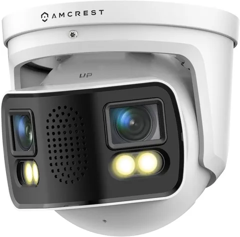 Dual-Lens 4K (8MP) Outdoor Security POE Camera, 2 X 4MP Lenses Poe AI Turret IP
