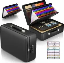 Fireproof Document Box, Hard Briefcase Fireproof Safe Fire for Home Documents